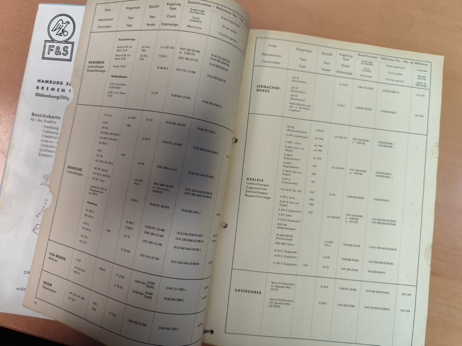 Fichtel & Sachs Hermann Schmidt catalogue FL 56 for example truck and bus commercial vehicle MK9