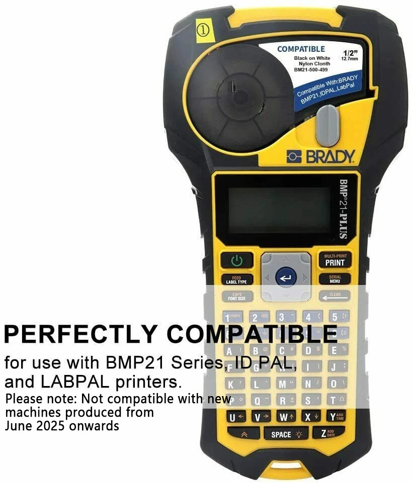 M21-750-499 Nylon Cloth Label,75″ W 16′ L Incompatible with encrypted Brady