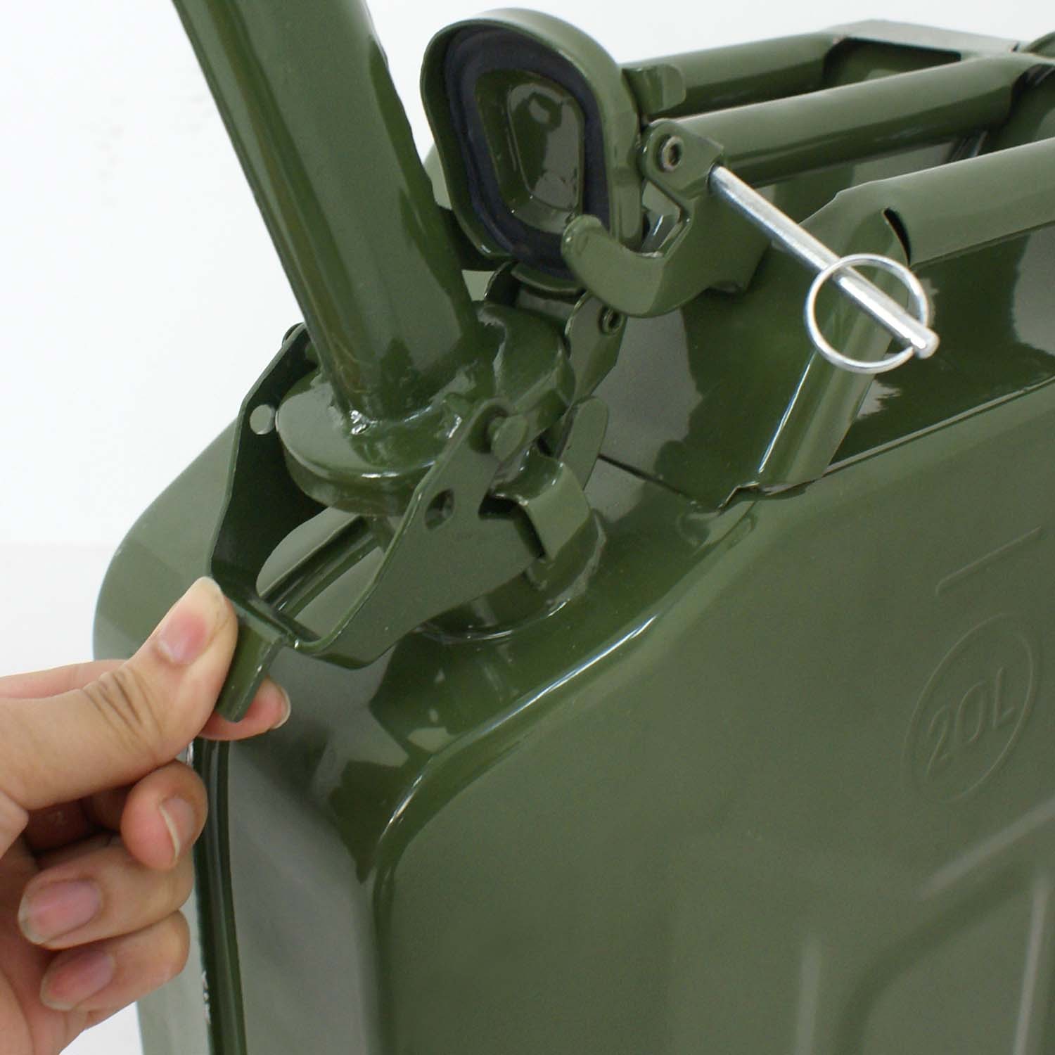 2pc 5 Gallon Jerry Can Steel Green Military NATO Style 20L Storage Tank