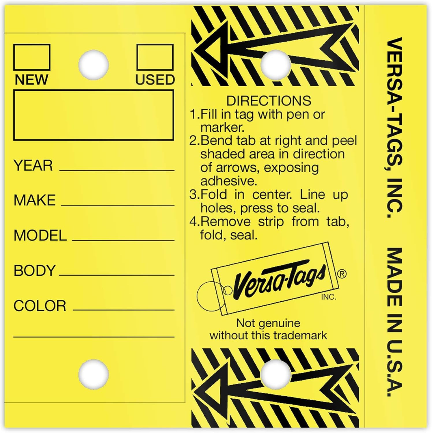 Self Laminating Self Protecting s Key Tags with Rings (250 per Box) (Yellow)