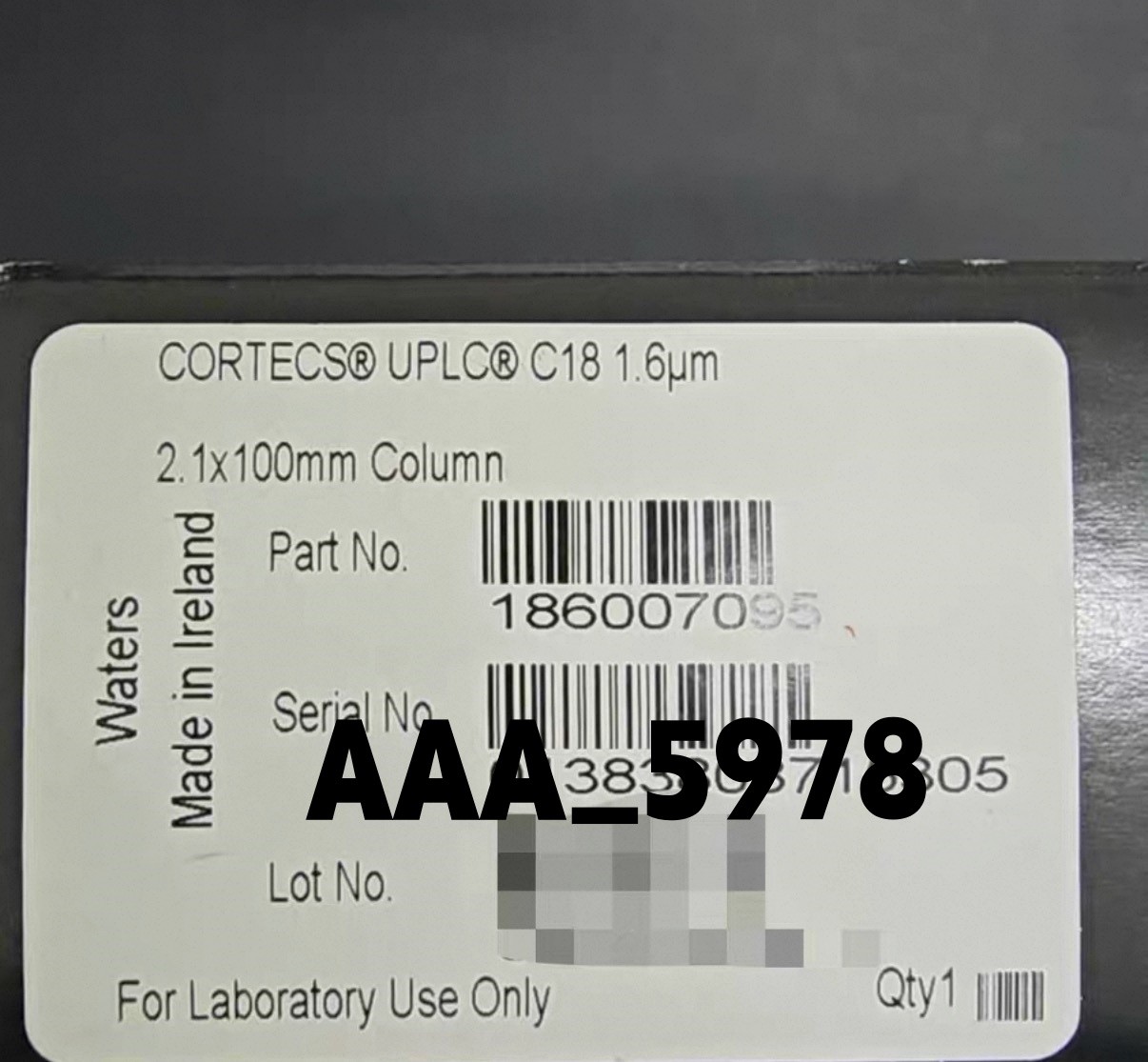 186007095 Waters CORTECS C18 Column, 90Å, 1.6 µm, 2.1 mm X 100 mm, 1/pk