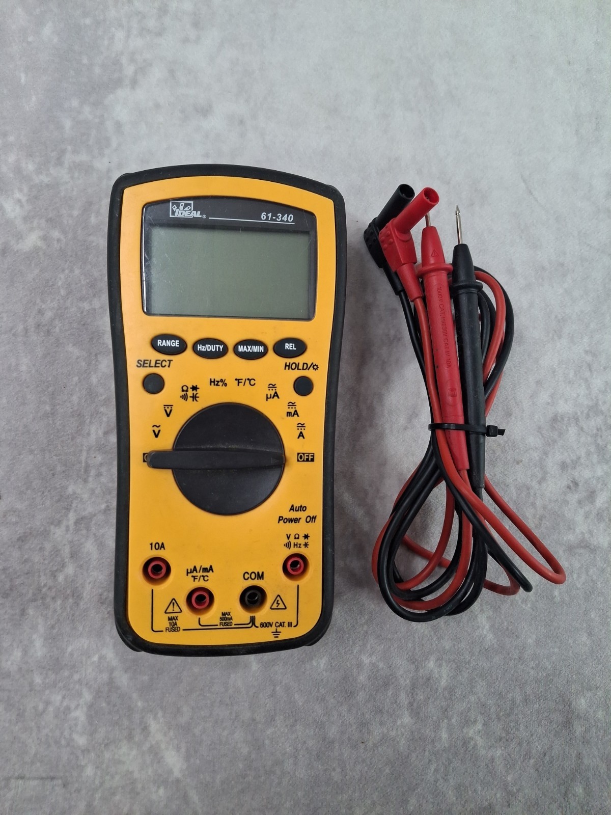 Ideal 61-340 Multimeter Voltmeter Cat III – Handheld – with Probe Test Leads