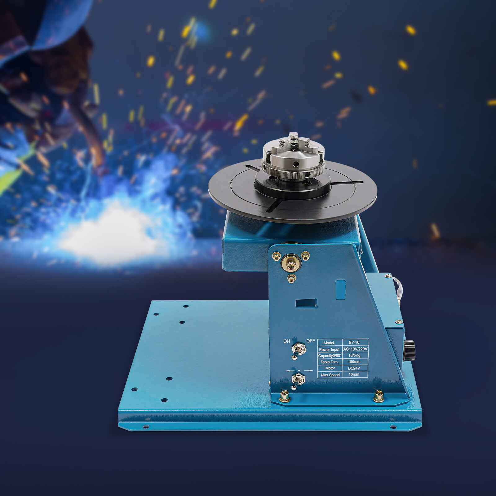 Small Workpieces Rotary Welding Positioner Turntable Table Blue 10W DC24V AC110V