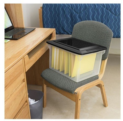 Sterilite Plastic Letter-Size File Box, Clear New