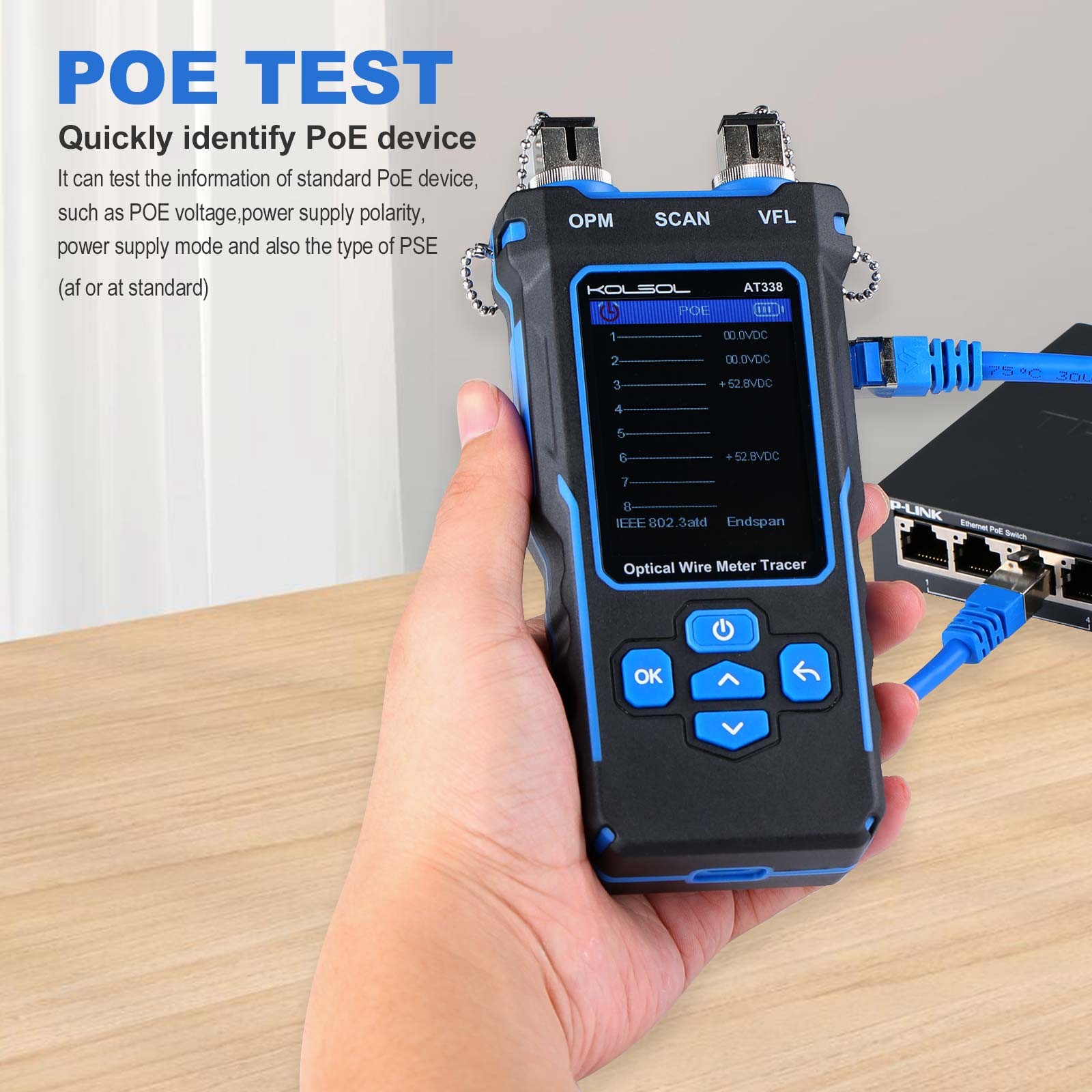 Network Cable Tester CAT5 CAT6 Cable Toner Ethernet RJ45 POE Test,Fault location