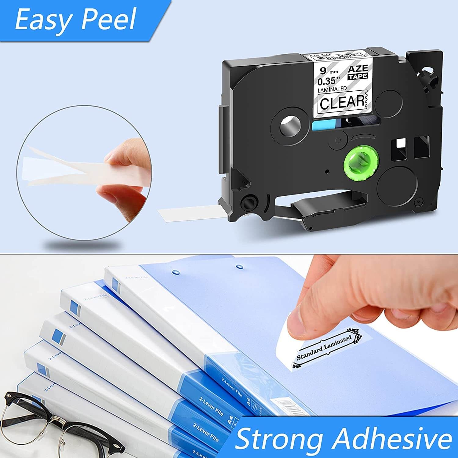 20x TZe-121 Black on Clear 9mm Label Tapes Compatible For Brother PT-D400AD
