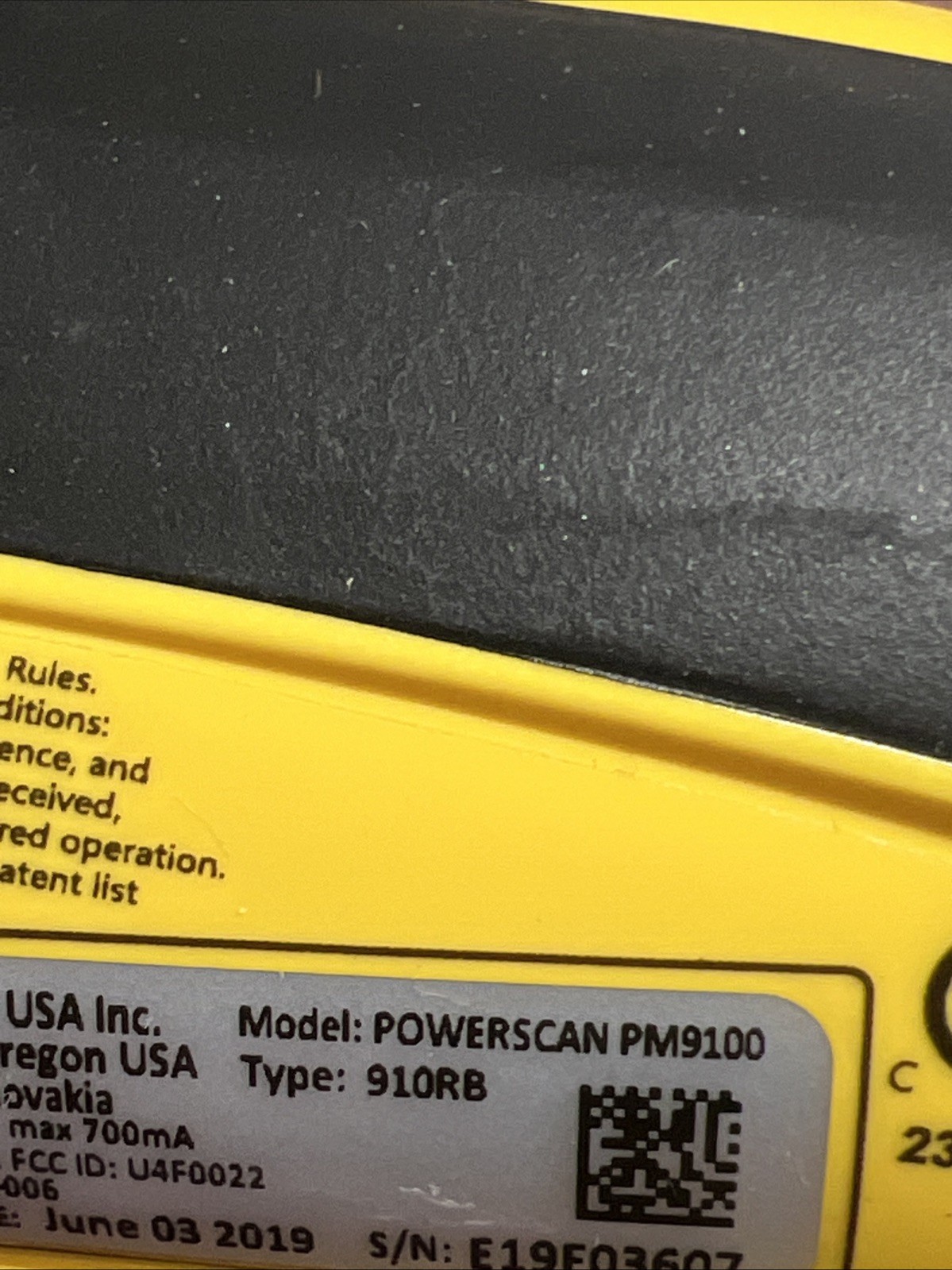 Datalogic Power Scan PM9100 DPM 910 RB Barcode Scanner – No Charger Included