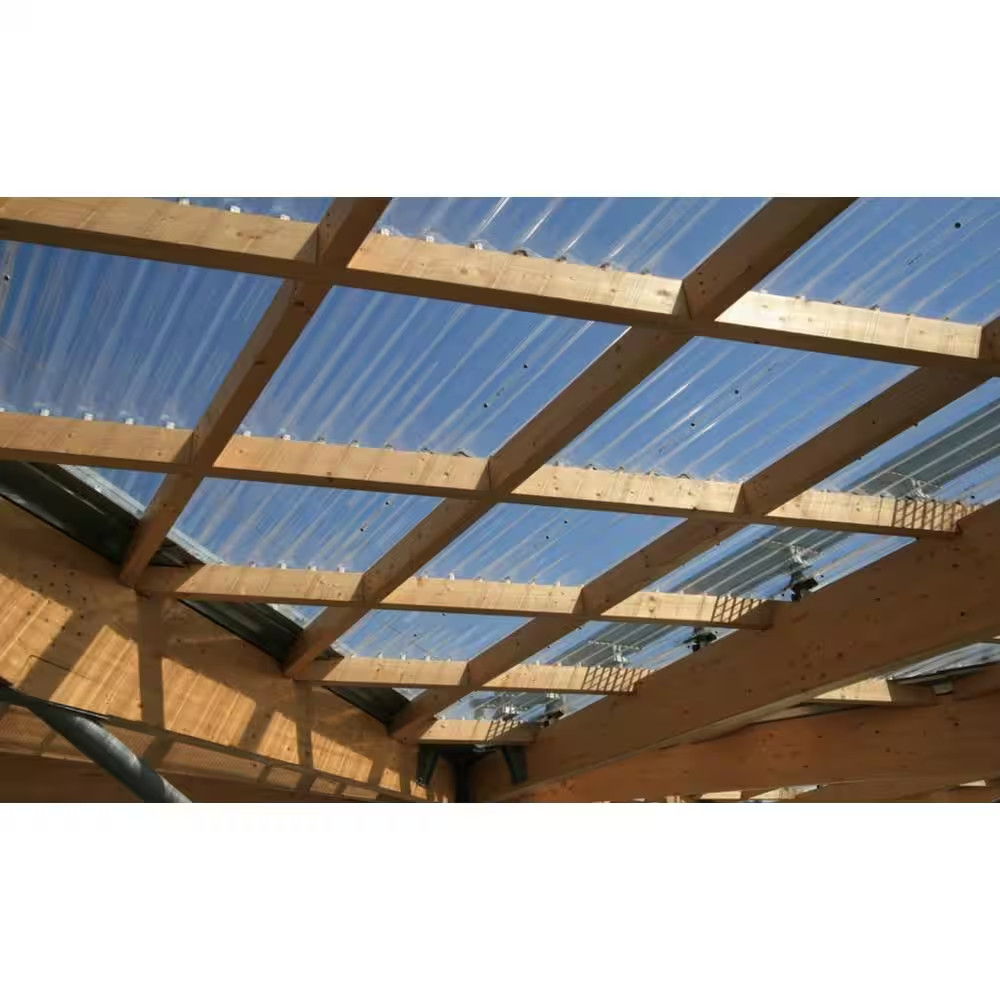 72 In. L X 21 In. W Corrugated Polycarbonate Plastic Curvy Clear Roof Panel (Set