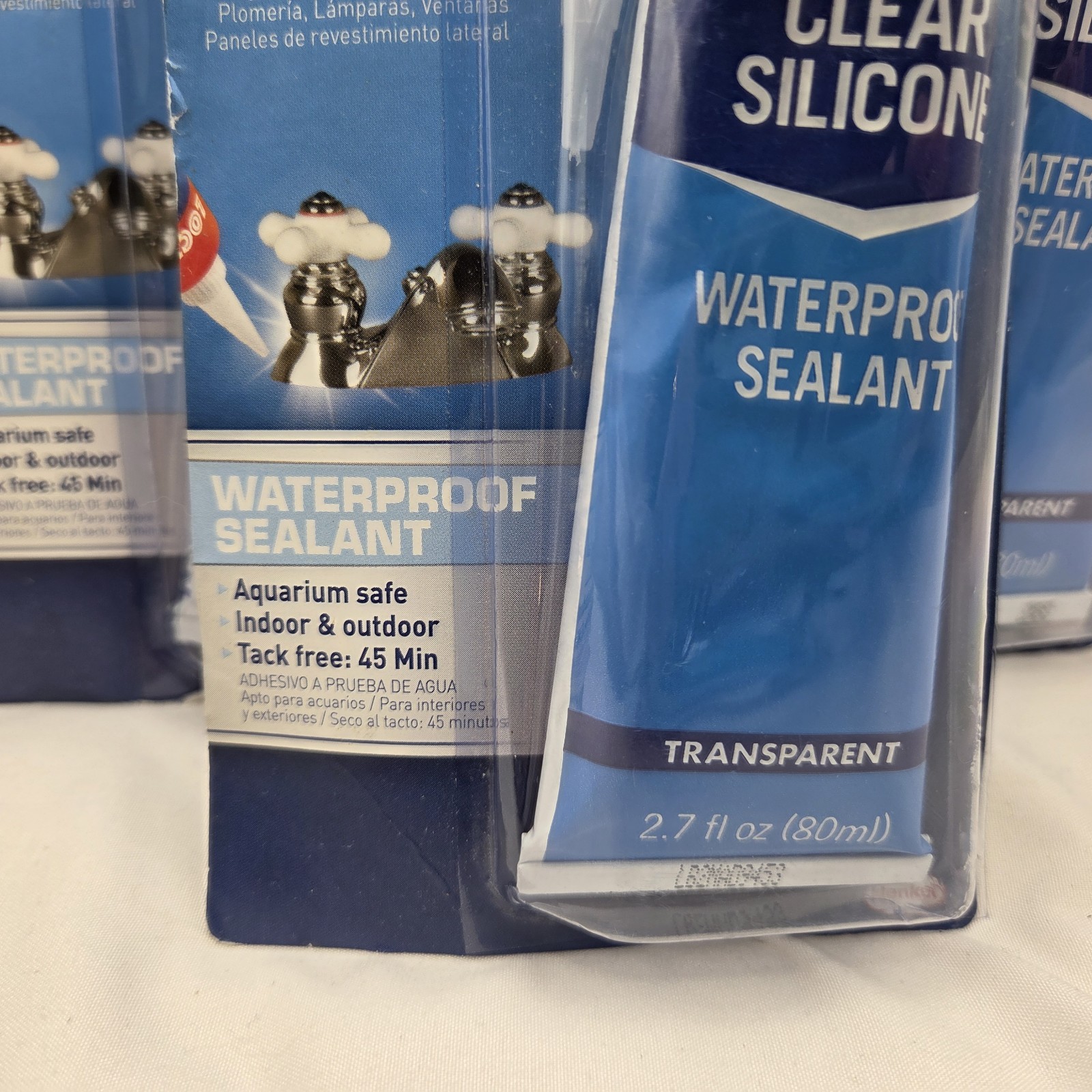 Loctite Clear Silicone Waterproof Sealant Lot of 4 2.7 oz Transparent