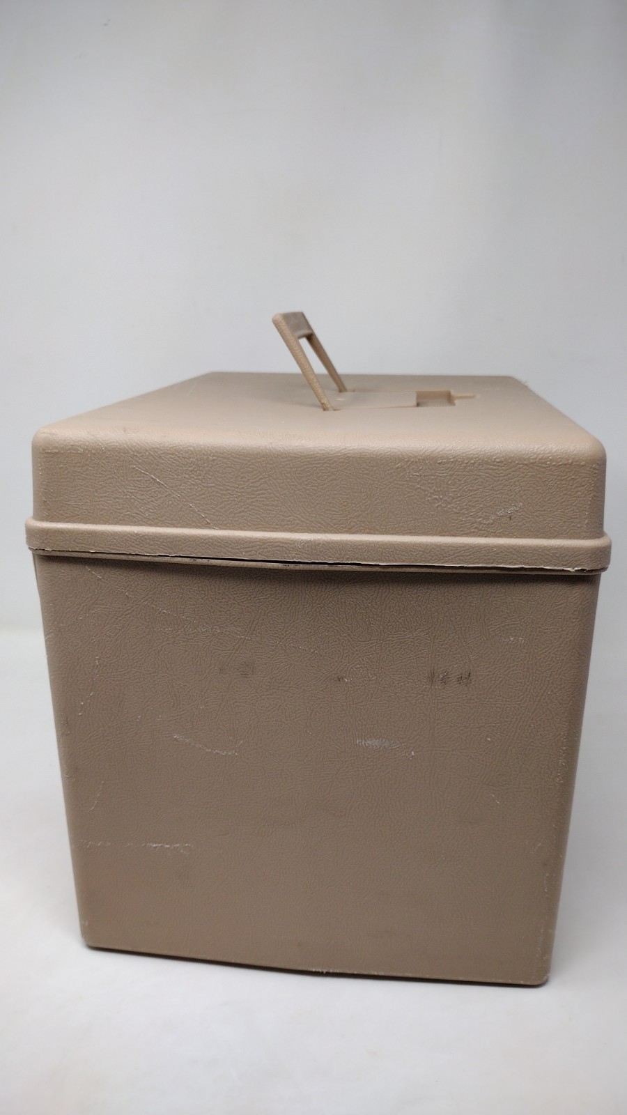 Vintage Sterling Plastics Company Tan jumbo File Folder Box Storage USA 1970s 2