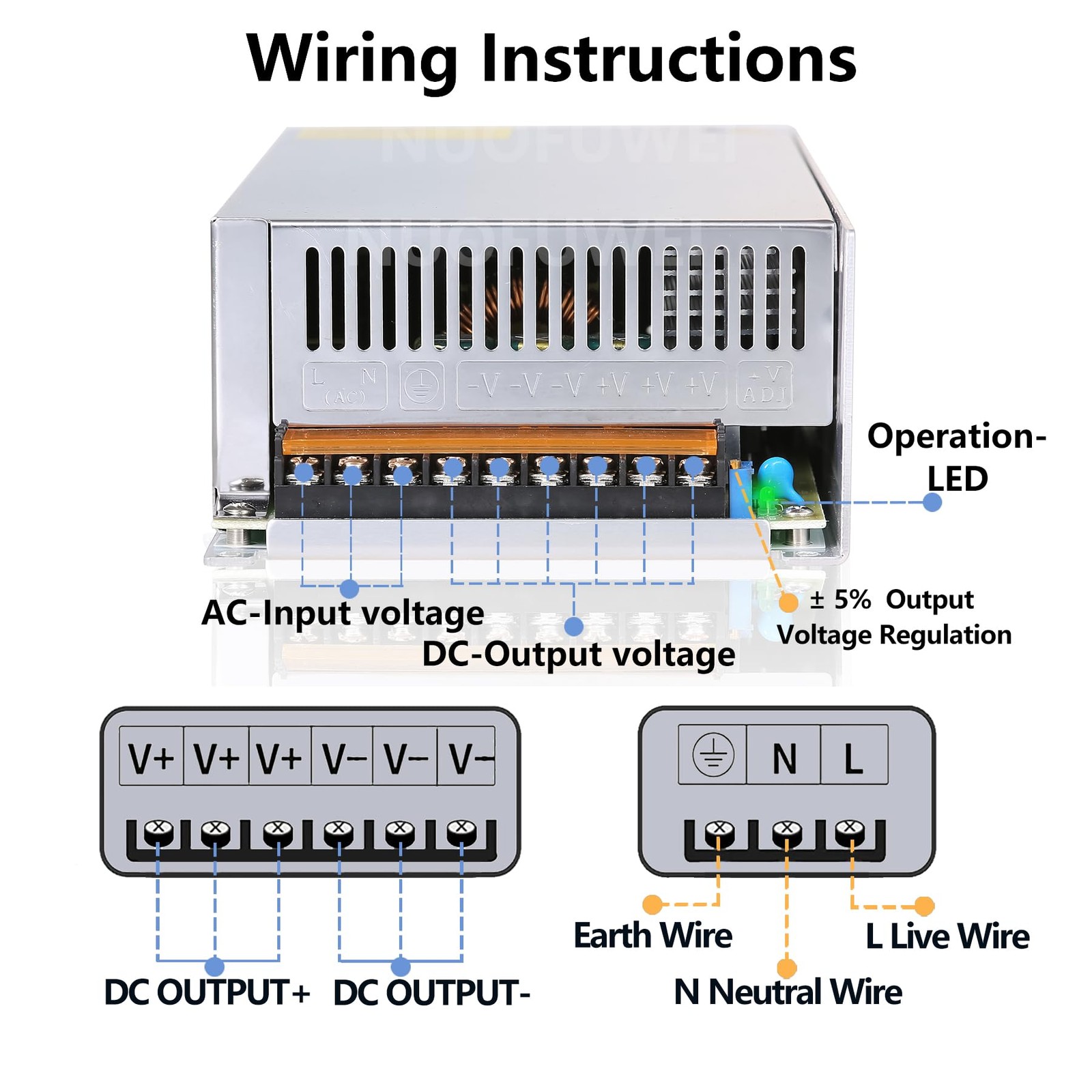 DC 12V 100A 1200W Switching Power Supply Adapter PSU AC-DC 12Volt Industrial Tra