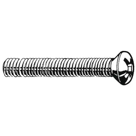 Zoro Select M51320.030.0006 M3-0.50 X 6 Mm Phillips Oval Machine Screw, Plain,