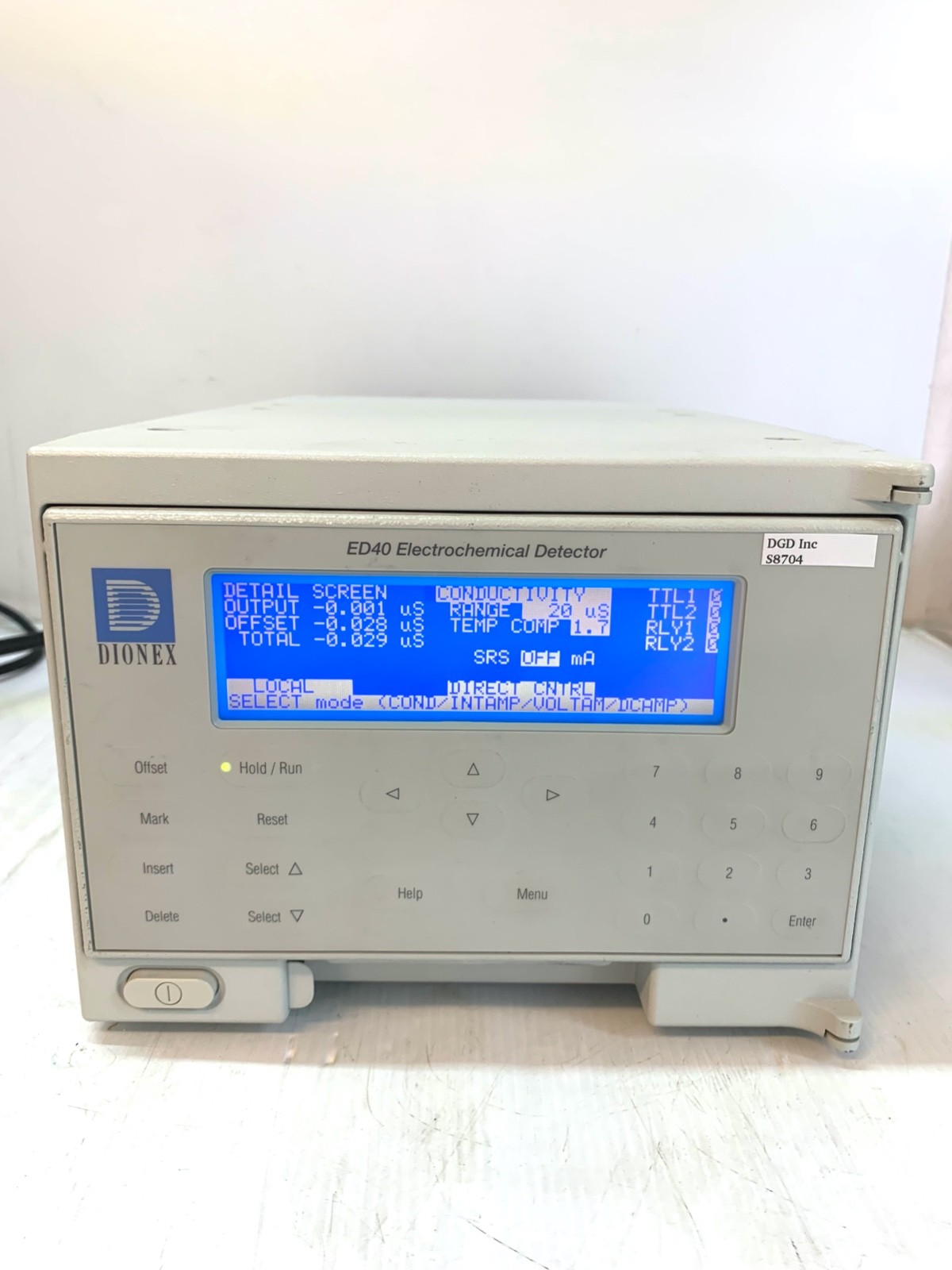Dionex ED40-1 Electrochemical Detector Working Condition S8704 ARA
