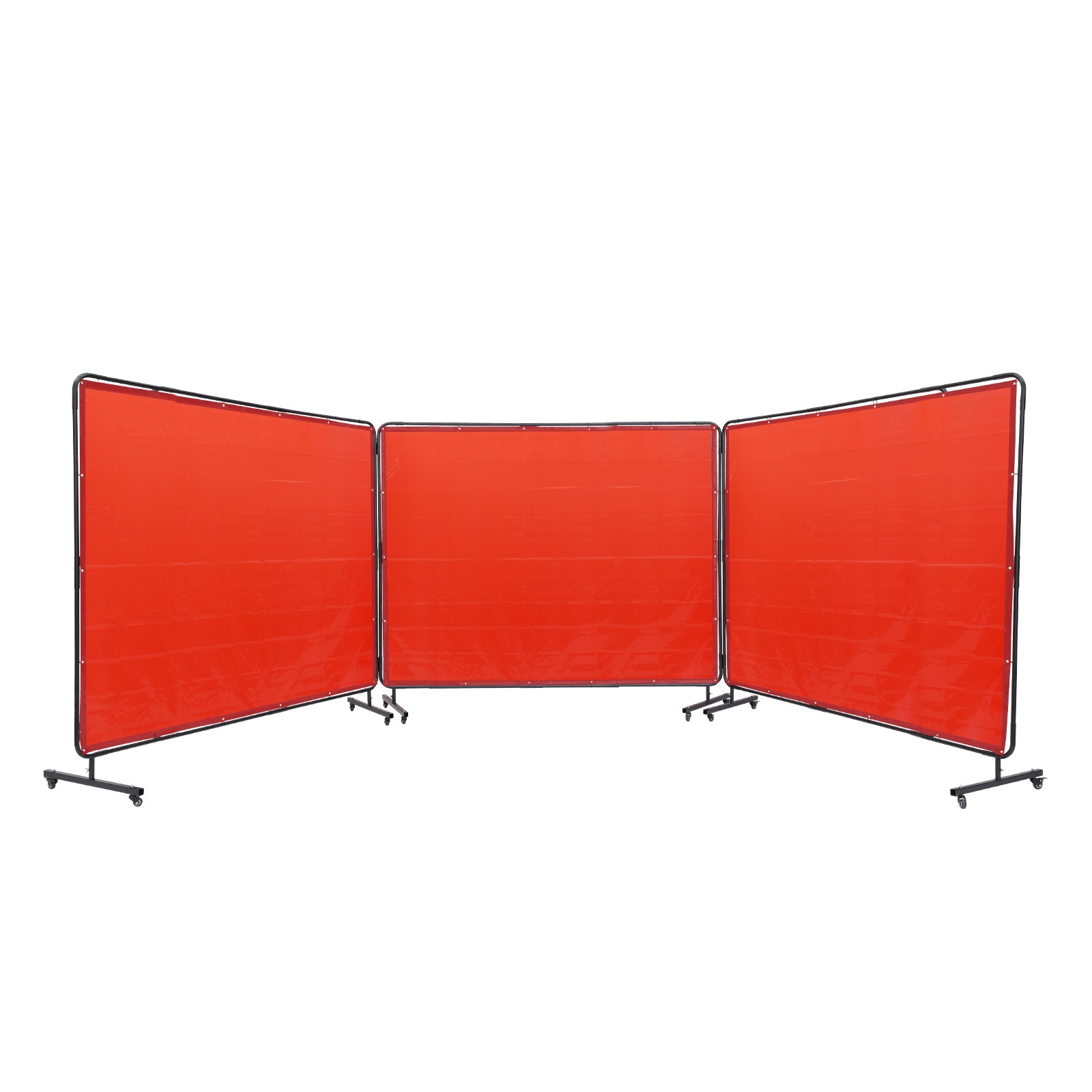 VEVOR Welding Screen with Frame 3 Panel 6′ x 8′ Welding Curtain Screen 12 Wheels