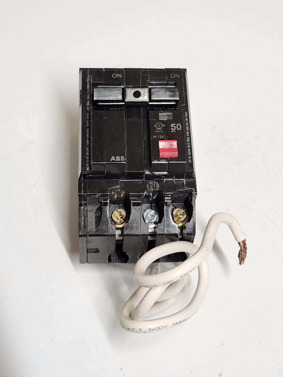 ABB 50A 2-Pole GFCI Breaker THQL2150GFT2A 240V Ground Fault Circuit Interrupt