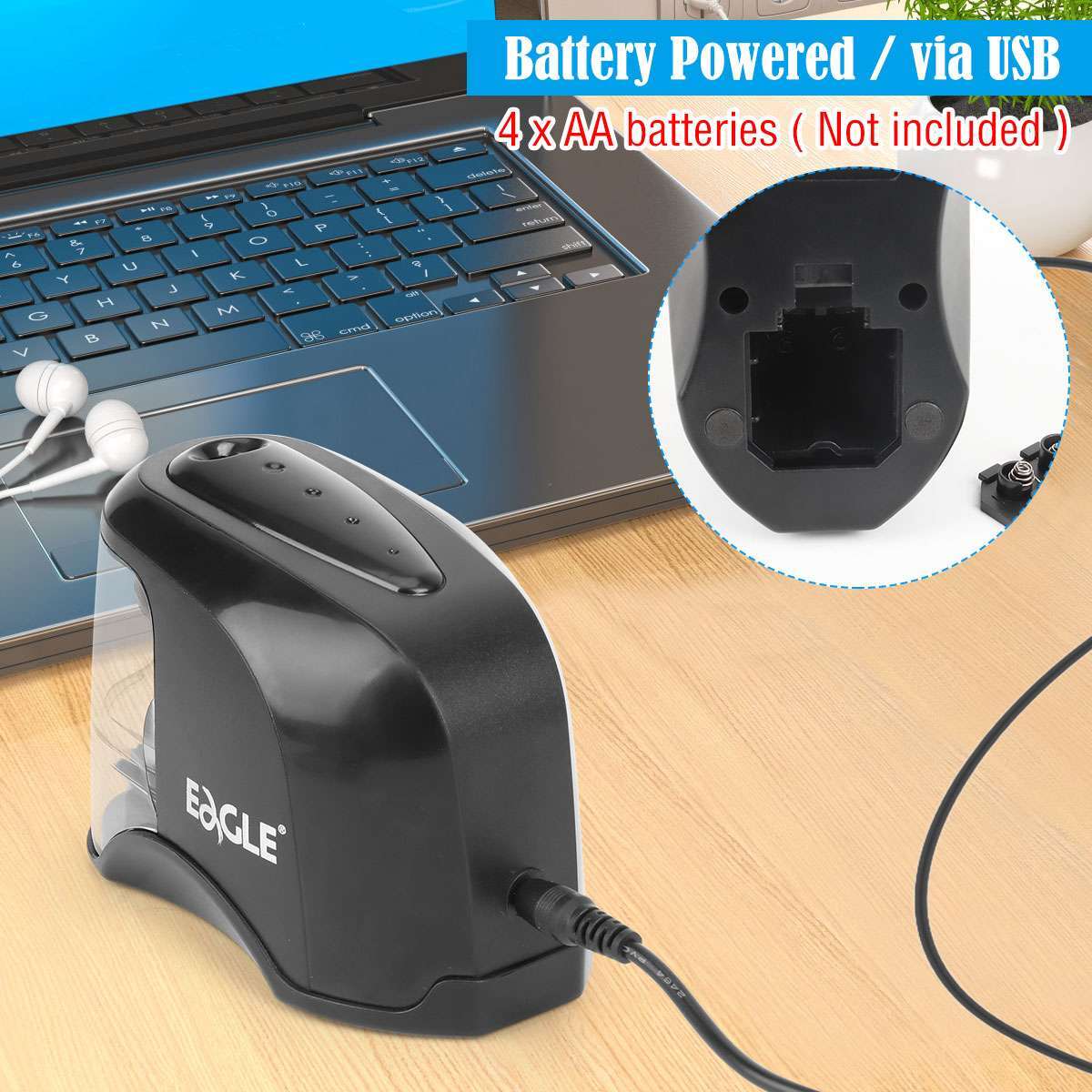 Automatic Electric Pencil Sharpener Battery Operated for Home School Office