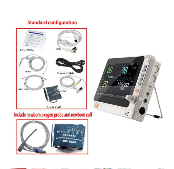 Carejoy Portable 8 Inch 6 Parameter Vital Sign Patient Moniter