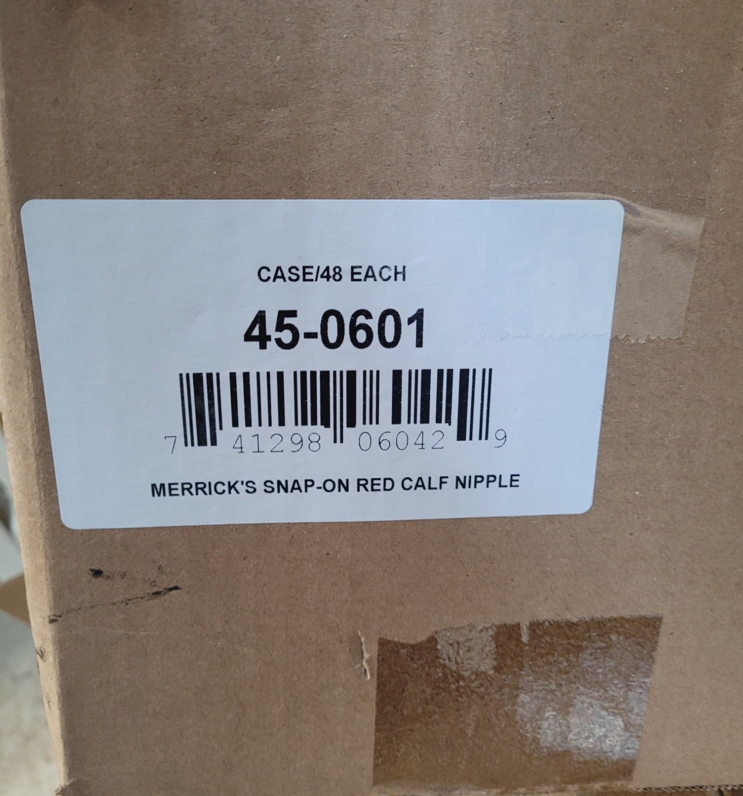 Merricks Calf Nurser Snap On Red Bottle Nipple 45-0601 Heavy Duty (Box of 48)