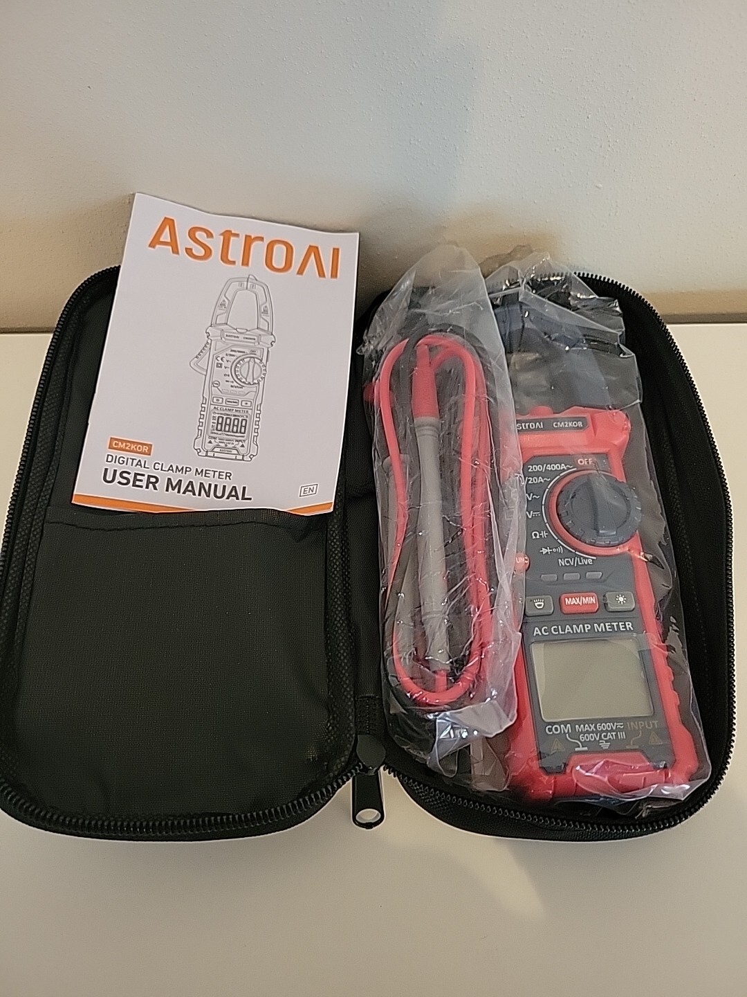 Astroai Digital Clamp Meter, 2000 Counts Amp Voltage Tester, AC Current, CM2KOR
