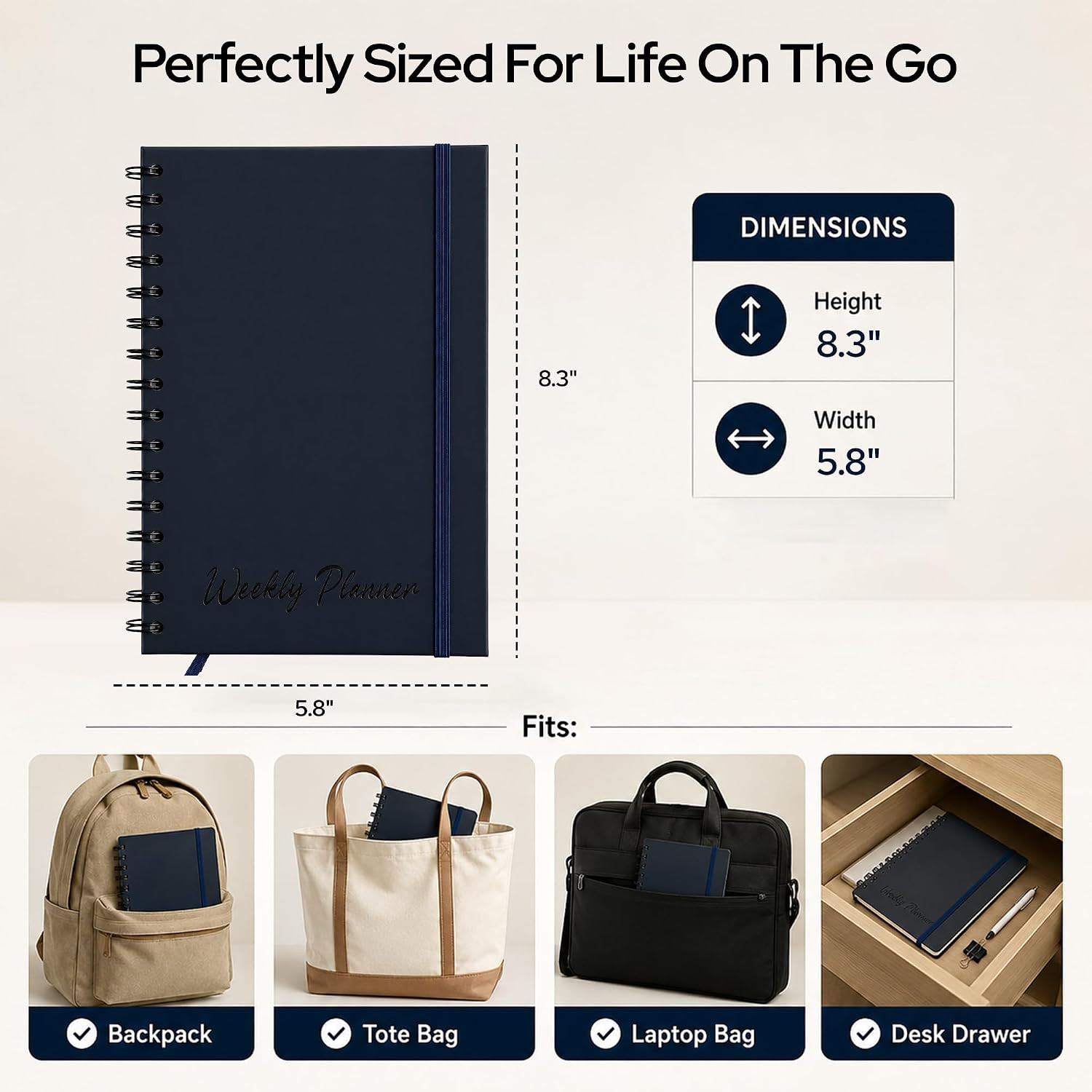 Undated Weekly Planner Notebook 2026, A5 Hardcover Weekly to Do List Notebook fo