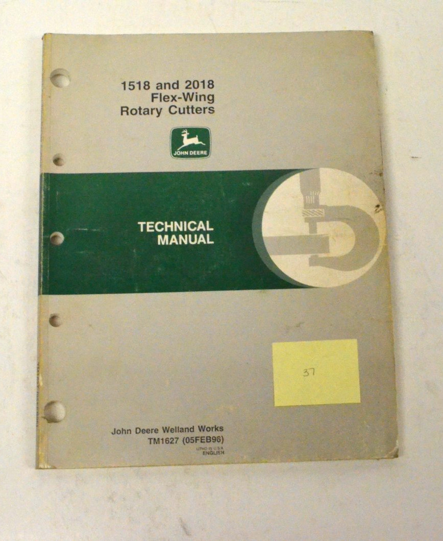 John Deere 1518 and 2018 Flex-Wing Rotary Cutters Technical Manual TM1627
