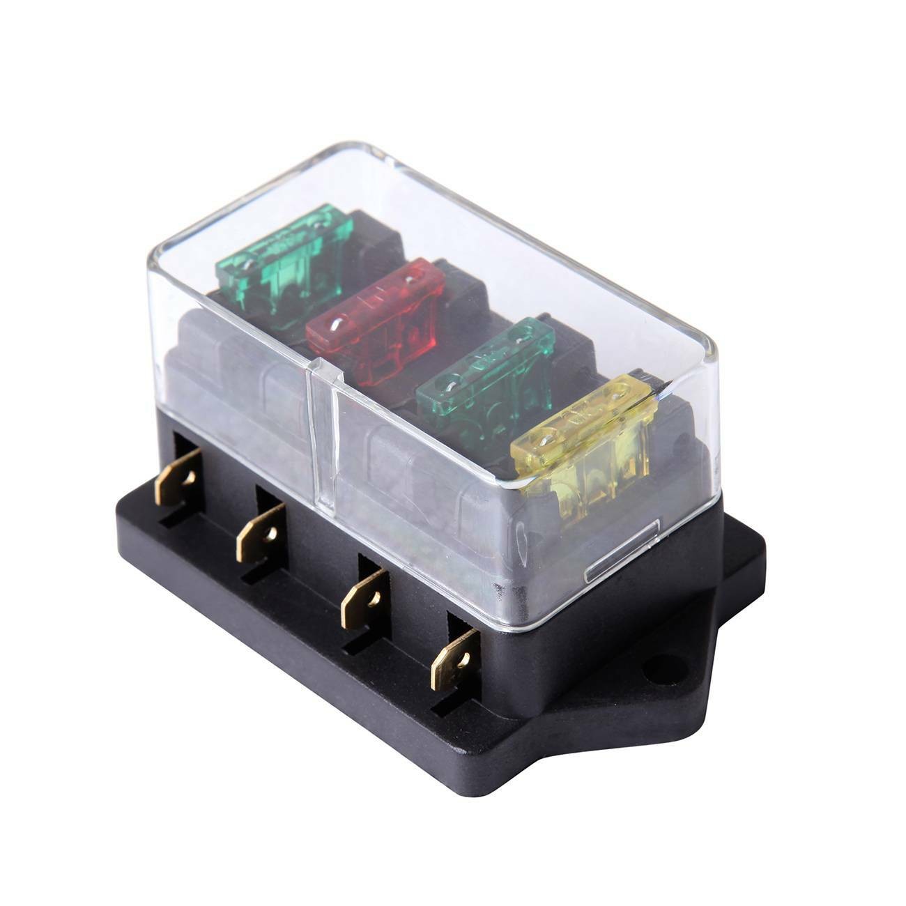 2*4Way Blade Fuse Box Holder Block Auto Universal For Car Marine Boat Motorcycle