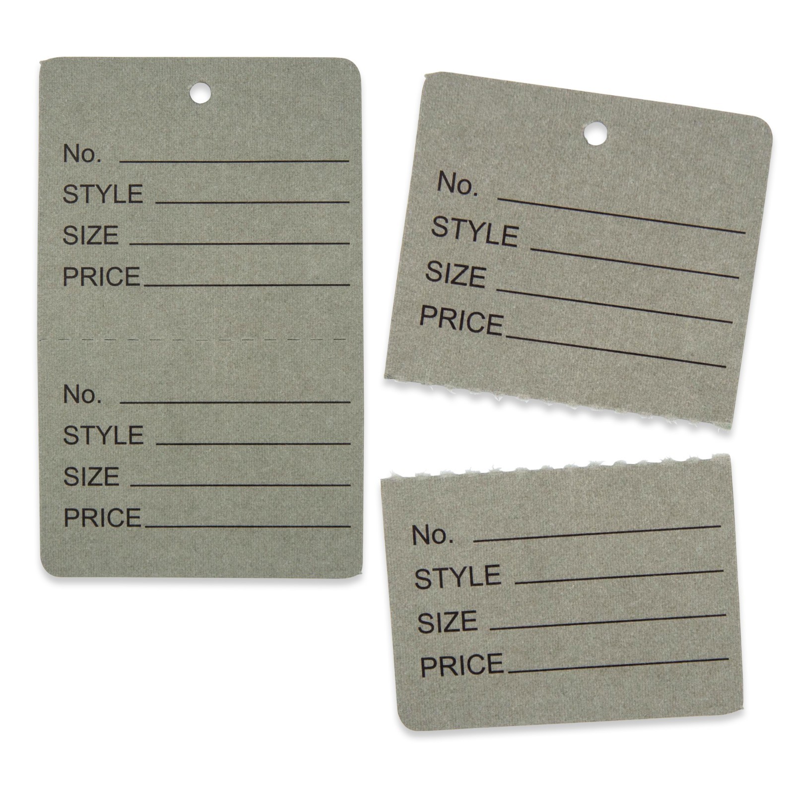1000 Qty Unstrung Colored Large Price Tags w/Perforated Stub