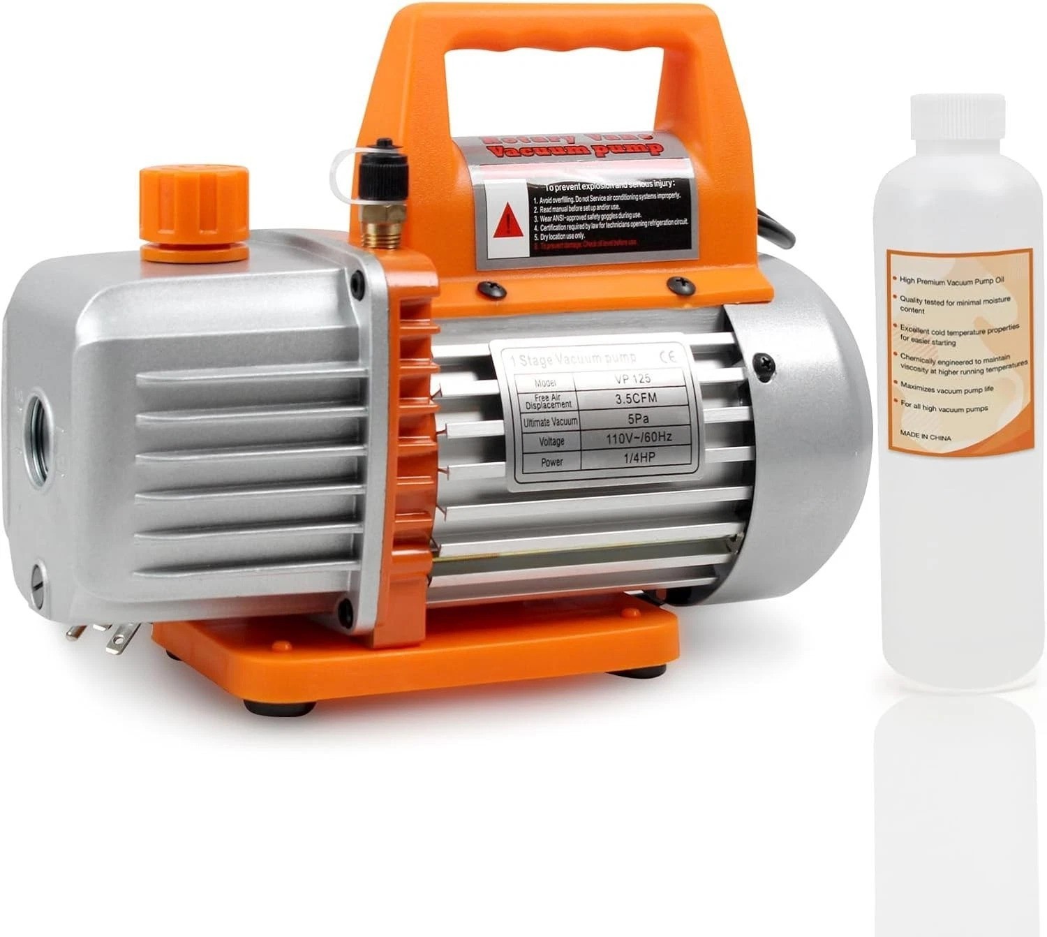 3.5CFM HVAC Vacuum Pump 110V – Durable Rotary Vane for Refrigerant Recharging
