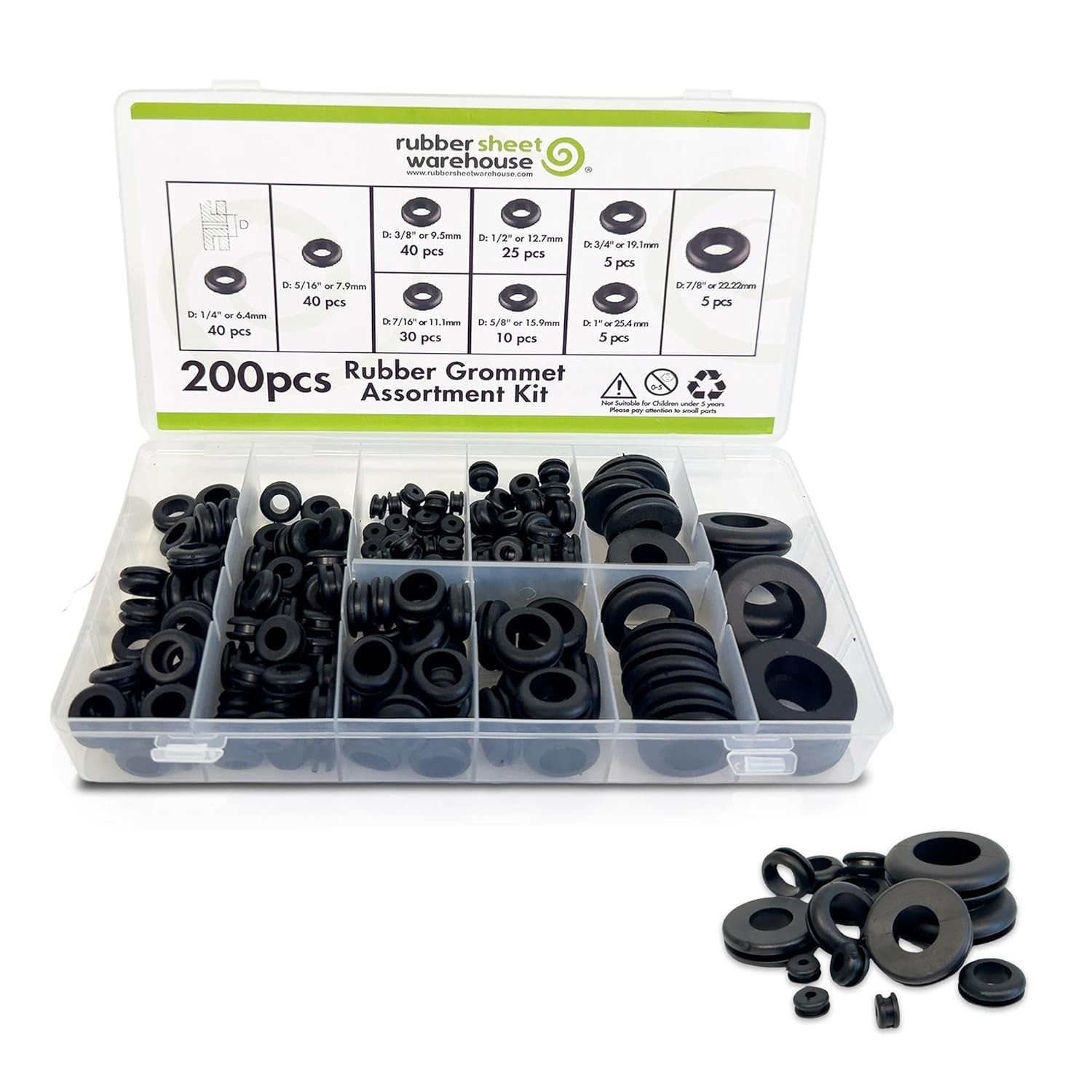 RSW 200PCS Rubber Grommet Kit Assorted Sizes – Rubber Rings Wiring Kit