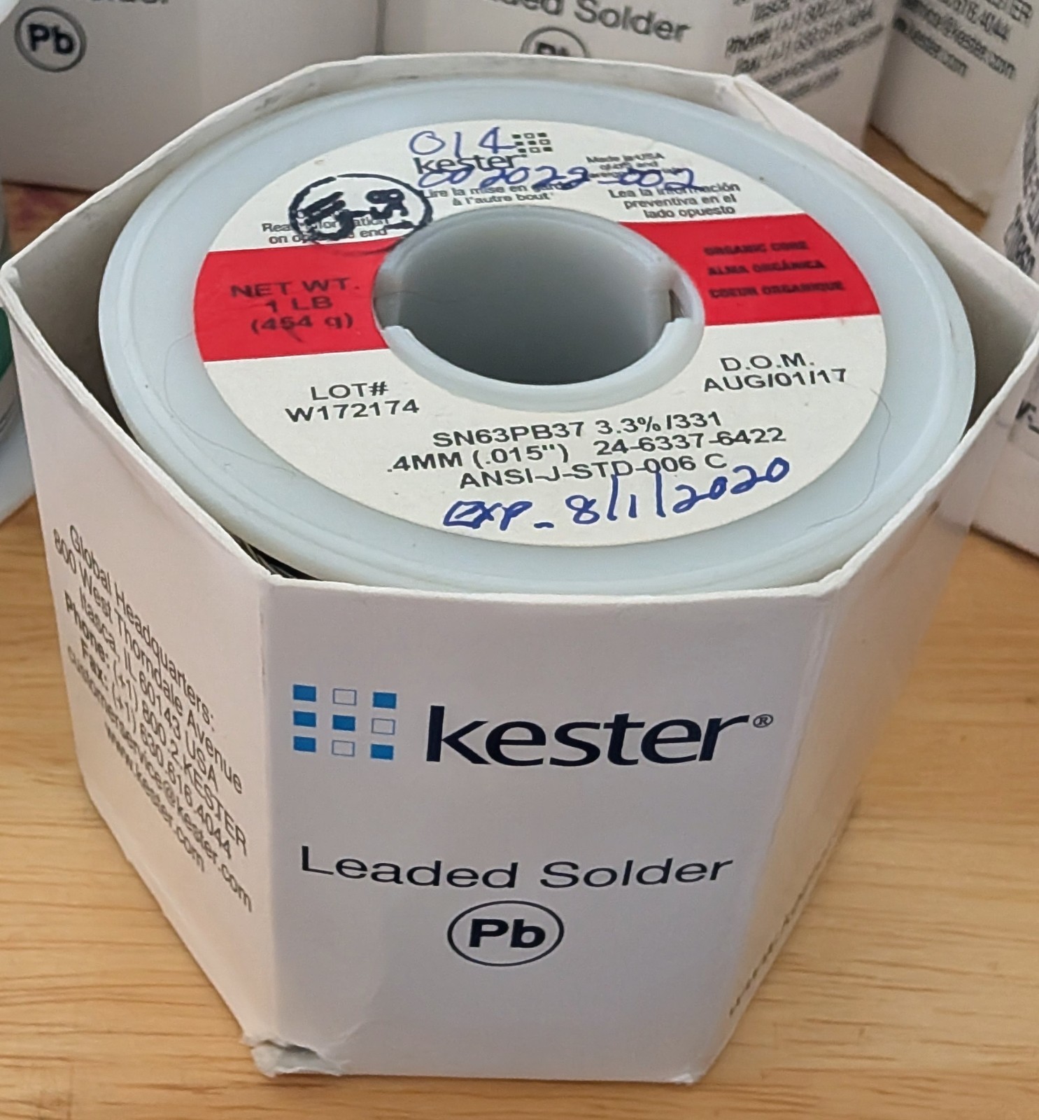 Kester Solder 24-6337-6422 Sn63Pb37 0.015″ (0.4mm) New Old Stock / Expired.