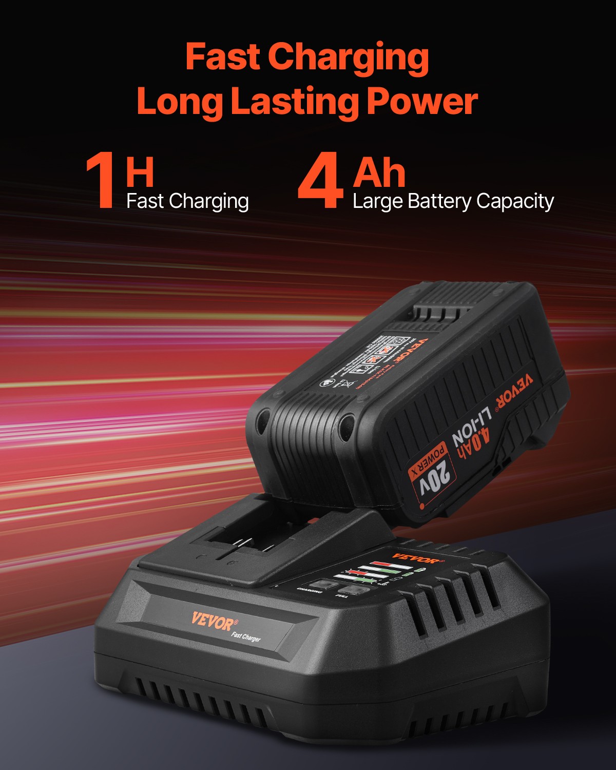 VEVOR Tool Combo Kit Max 20V Cordless 2-Tool Power Combo Kit with 4A Batteries