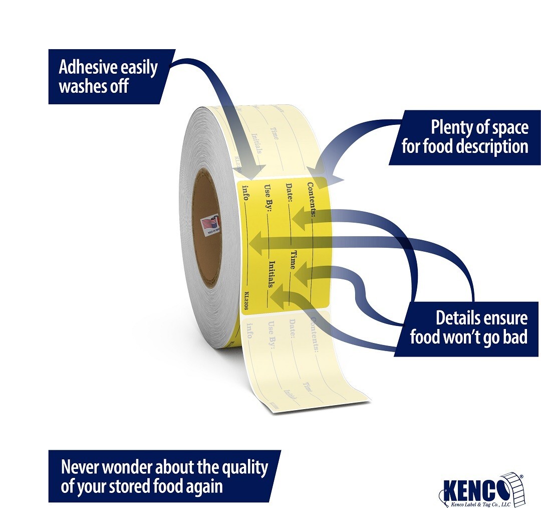 3,000 1.5″ x 2.5″ Dissolvable Labels for Food Containers, Food Prep – 5 Rolls!