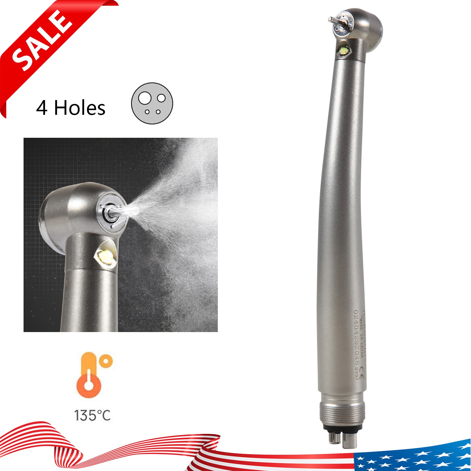 NSK STYLE Dental LED E-generator Fiber Optic High Speed Handpiece Turbine 4 Hole