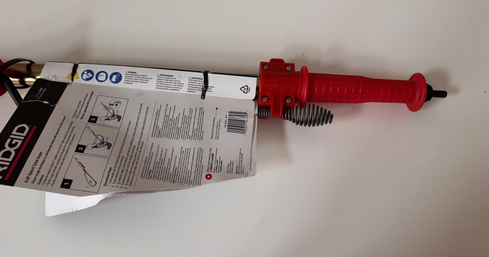 Ridgid 56658 K-6P ~ 6′ Hybrid Toilet Auger with Bulb Head