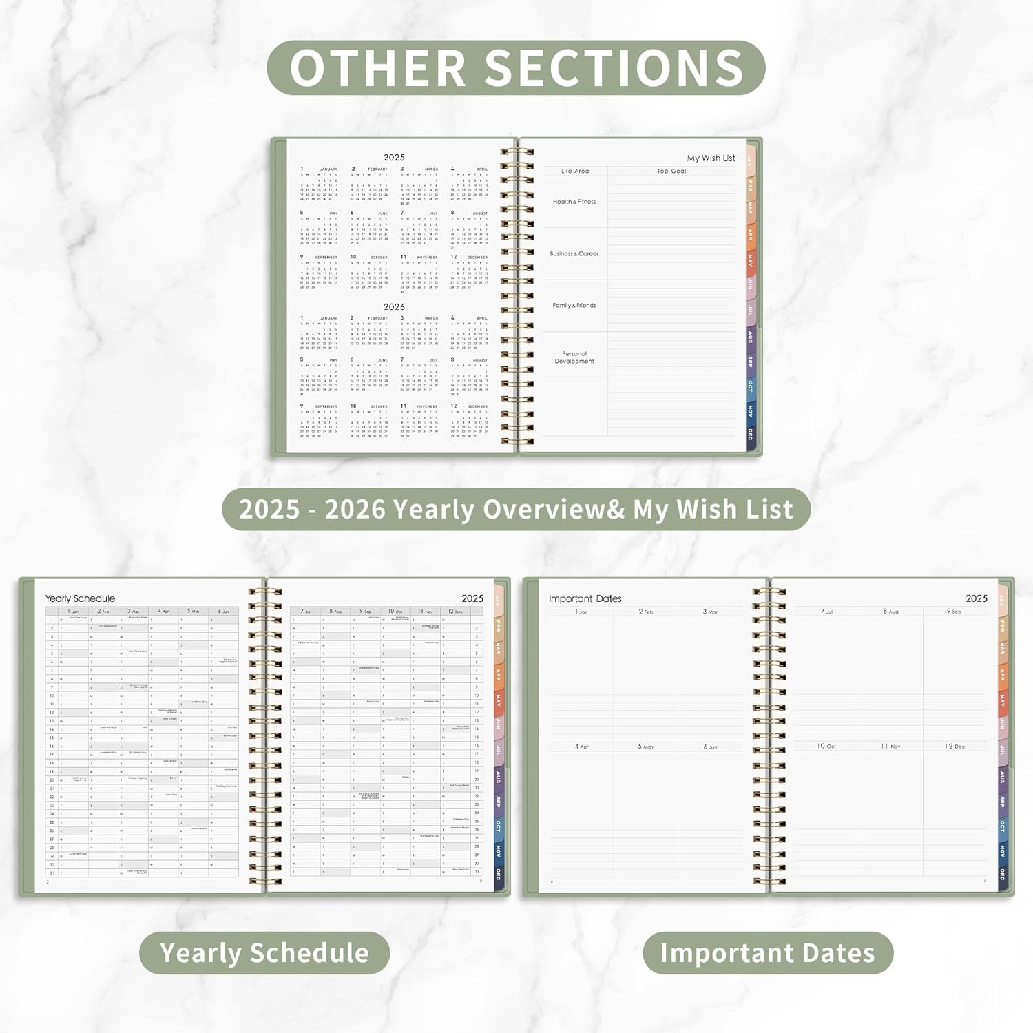 2025 Planner, Weekly and Monthly Planner, Jan 2025 – Dec 2025, 8.5″ × 11″, Large