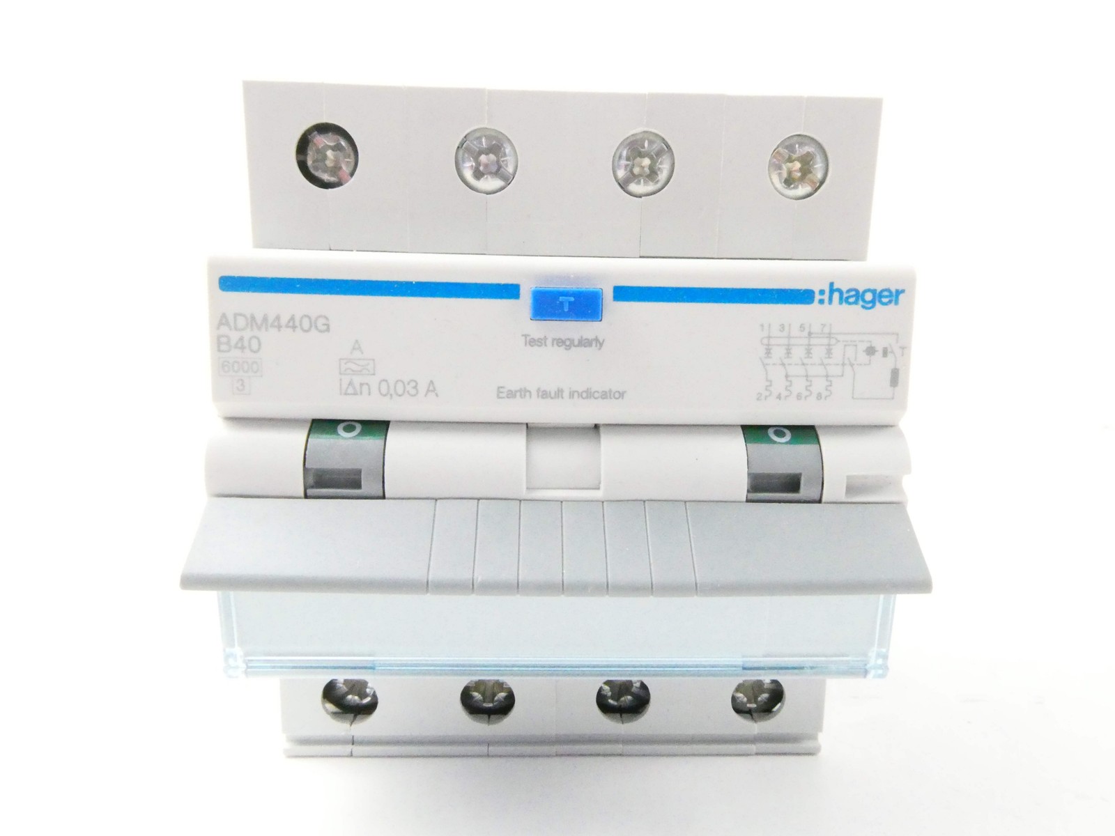 HAGER ADM440G (102865) (4 Pole 40A 0.03A) FI SWITCH