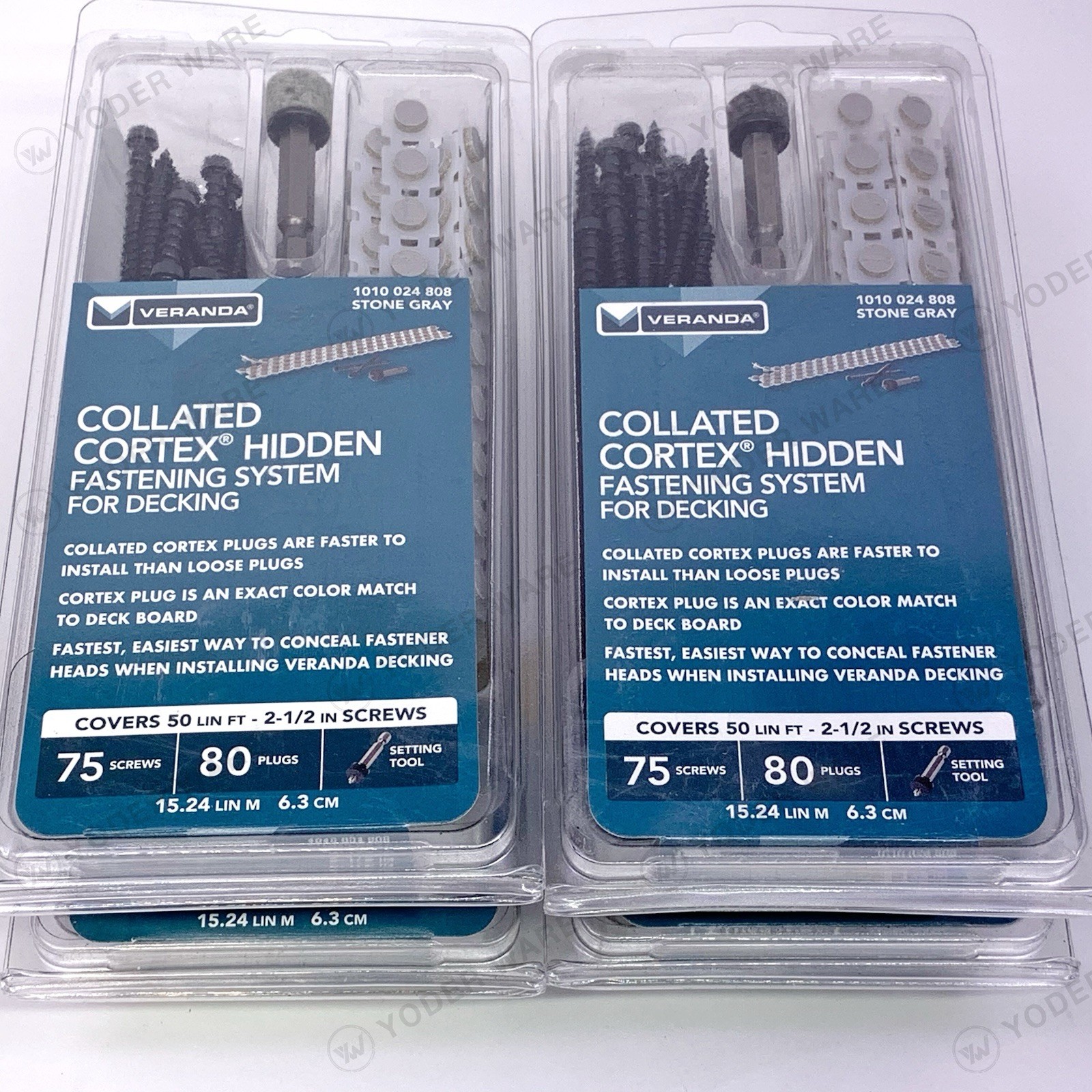 4 Boxes FastenMaster Veranda FMCTXCL-VA75SG Cortex Hidden Fastening, Stone Gray
