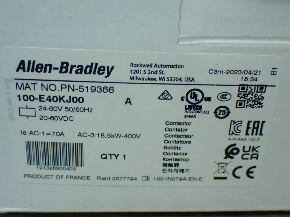 ALLEN-BRADLEY CONTACTOR 100-E40KJ00