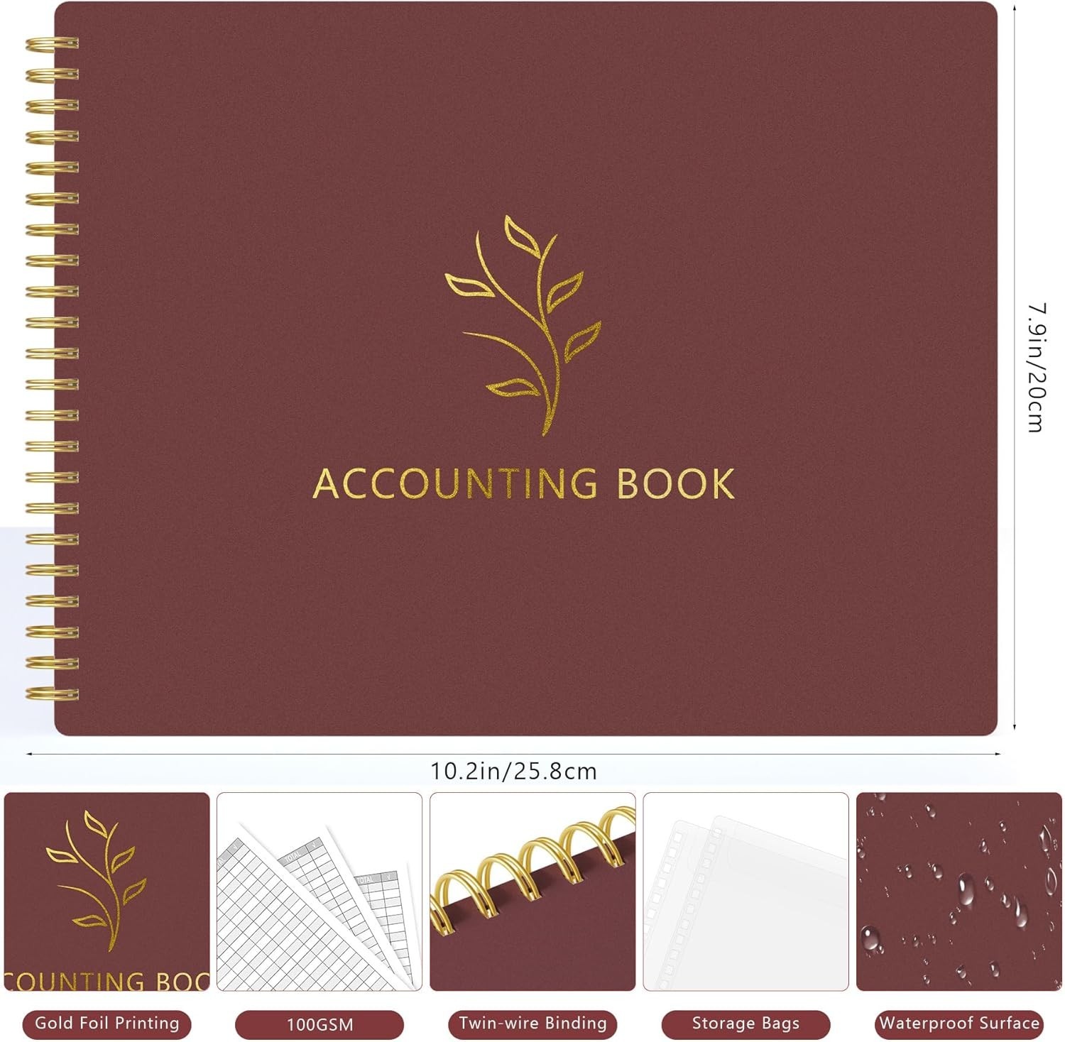 Accounting Ledger Book Income & Expense Tracker for Small Business Budget