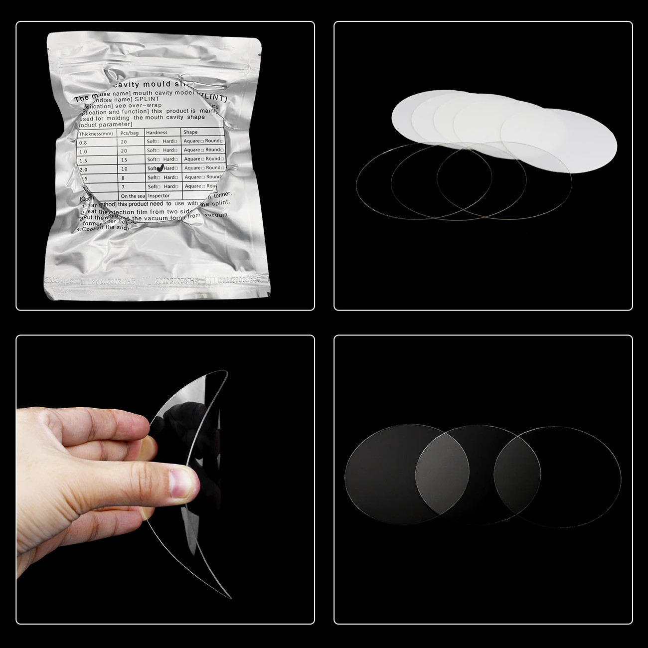 Dental Lab Vacuum Forming Splint Sheet Thermoforming Material Soft Hard US STOCK