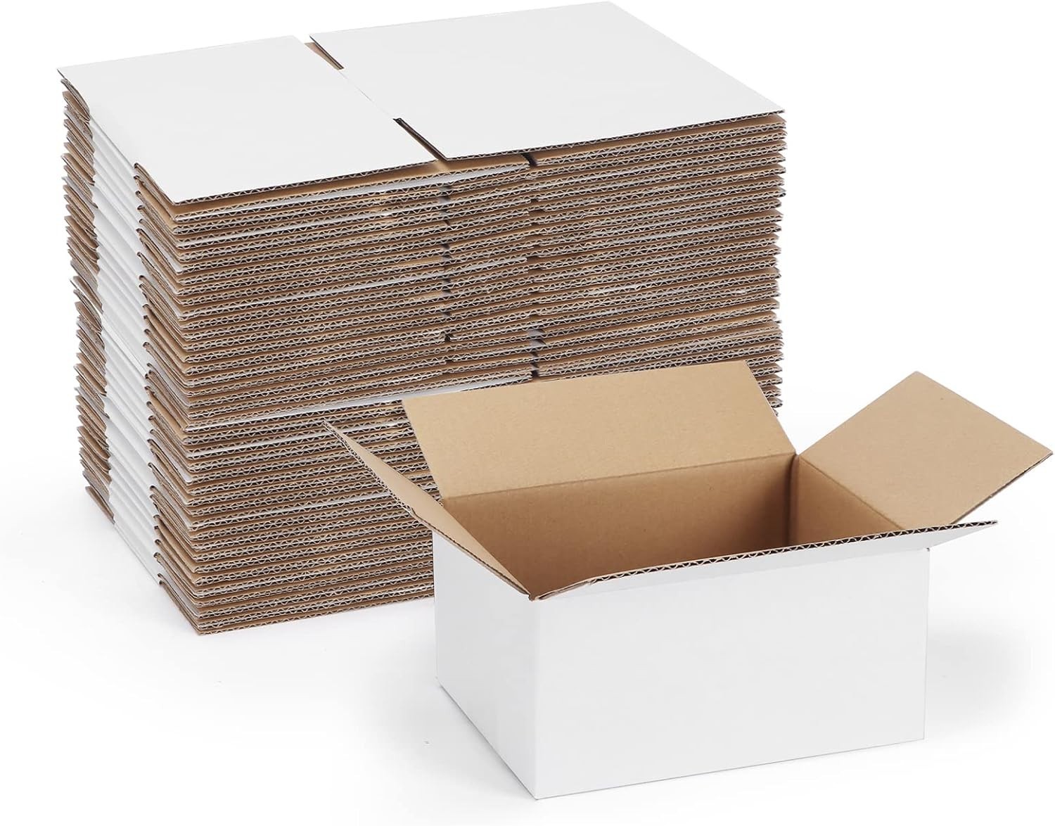 40 Pack Small Shipping Boxes 8x6x4 Inches, White Corrugated Cardboard Mailing…