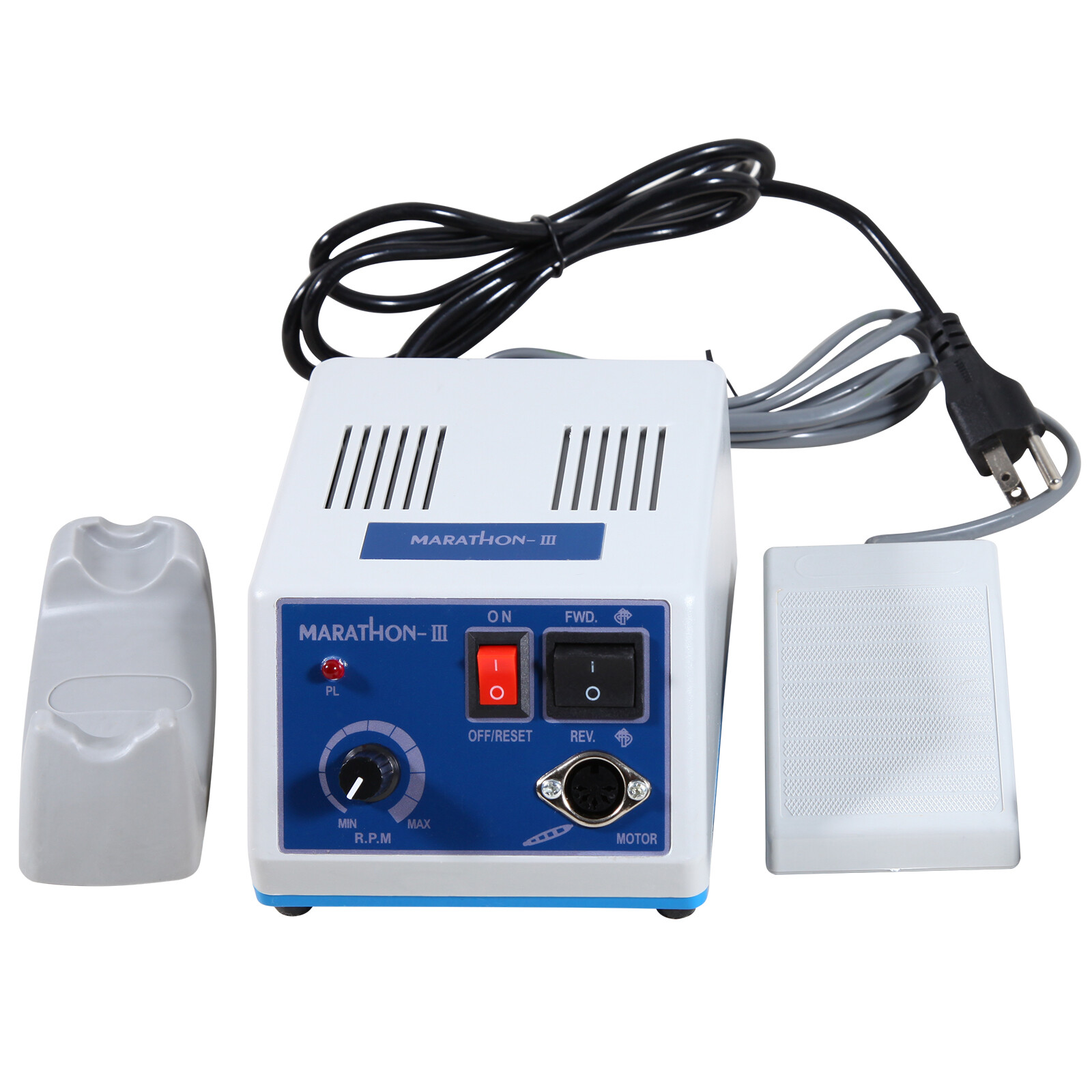 Dental Lab Micromotor Marathon Polisher Machine/35K RPM Handpiece/10x Drill Burs