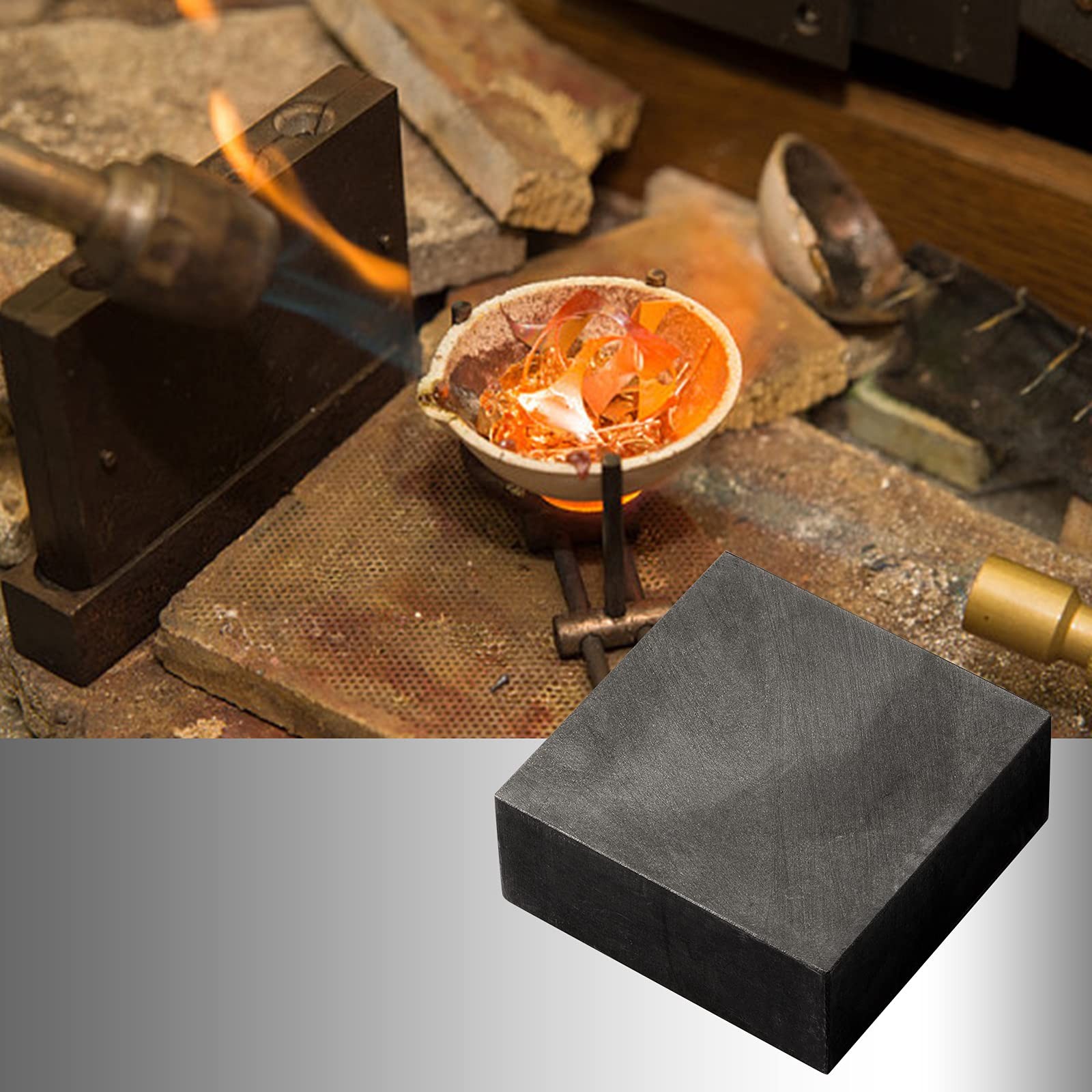 2 Packs Graphite Ingot Block 99.9% High Purity EDM Plate Gold,Silver