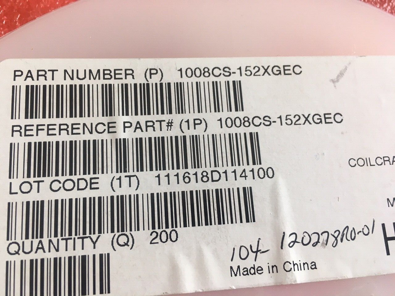 50pcs Coilcraft 1008CS-152XGE Fixed Inductors 1008 1.5uH Unshld 2% 330mA 2.3Ohms
