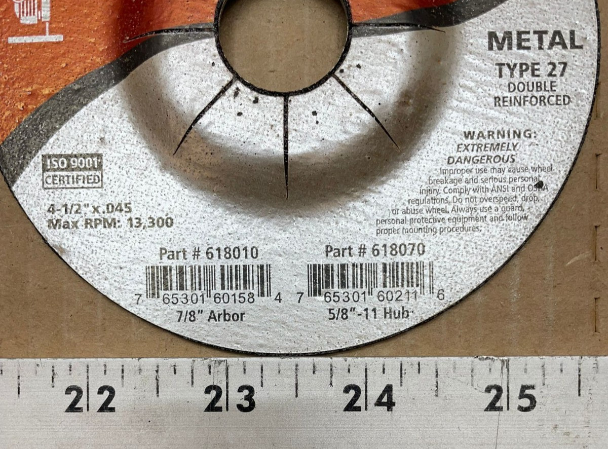 Mercer Black Lightning 4-1/2″ x 0.045″ Type 27 Metal Cut-Off Wheel 13,300 RPM