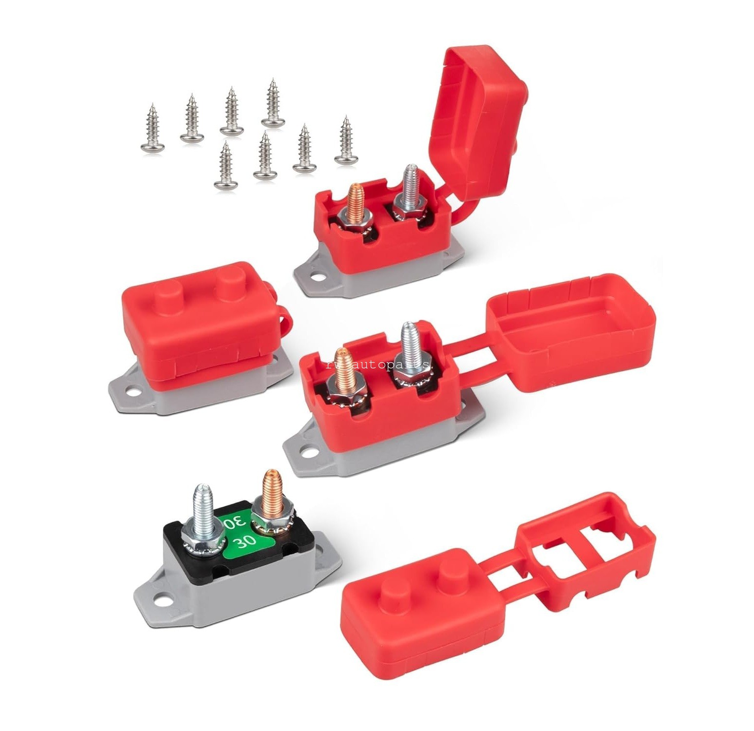12V-24V Automatic Reset Circuit Breaker 20A-50A W/ Cover Stud Bolt For Auto Boat