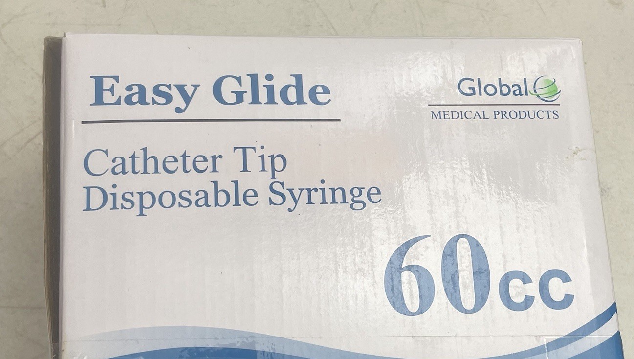 Global Easy Glide Syringe 60ml/cc Sterile Single Use Catheter Tip Qty.5 – New
