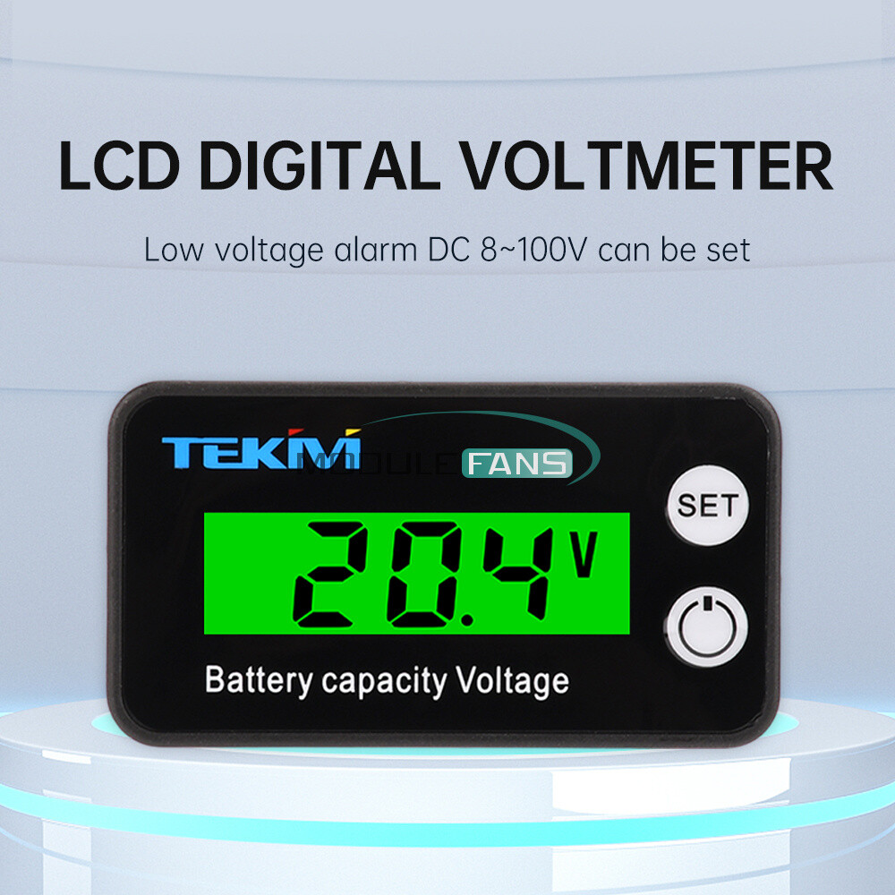 6136B LCD Battery Capacity Indicator Voltmeter Low Voltage Alarm High Precision