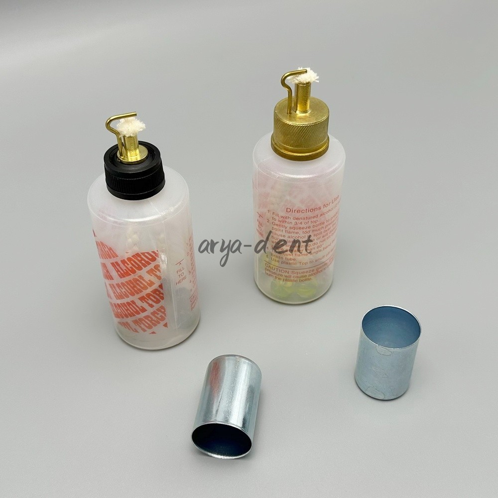 Dental Lab Alcohol Burner Lamp Torch Flame Bottle Metal Plastic Nozzle