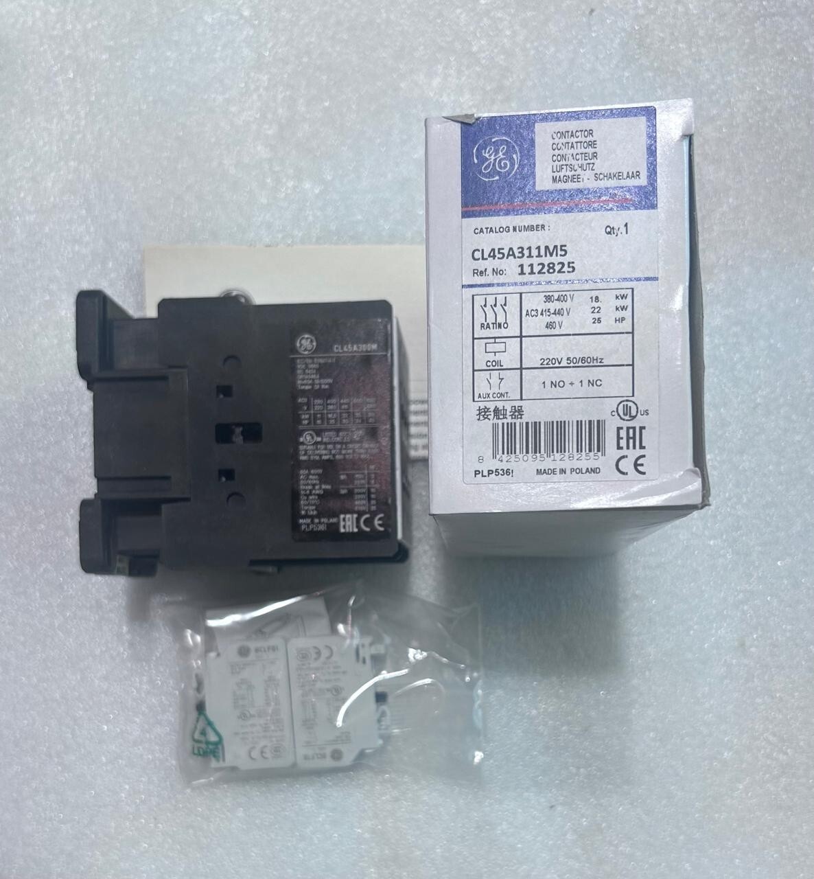 General Electric CL45A311M 5 ( CL45A300M ) Contactor +BCLF01+BCLF10 Coil 220v